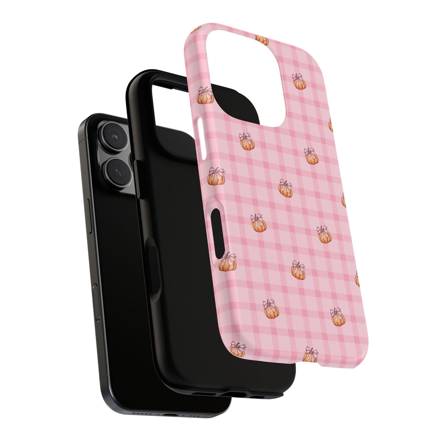 Pink Gingham Pumpkins iPhone Tough Case