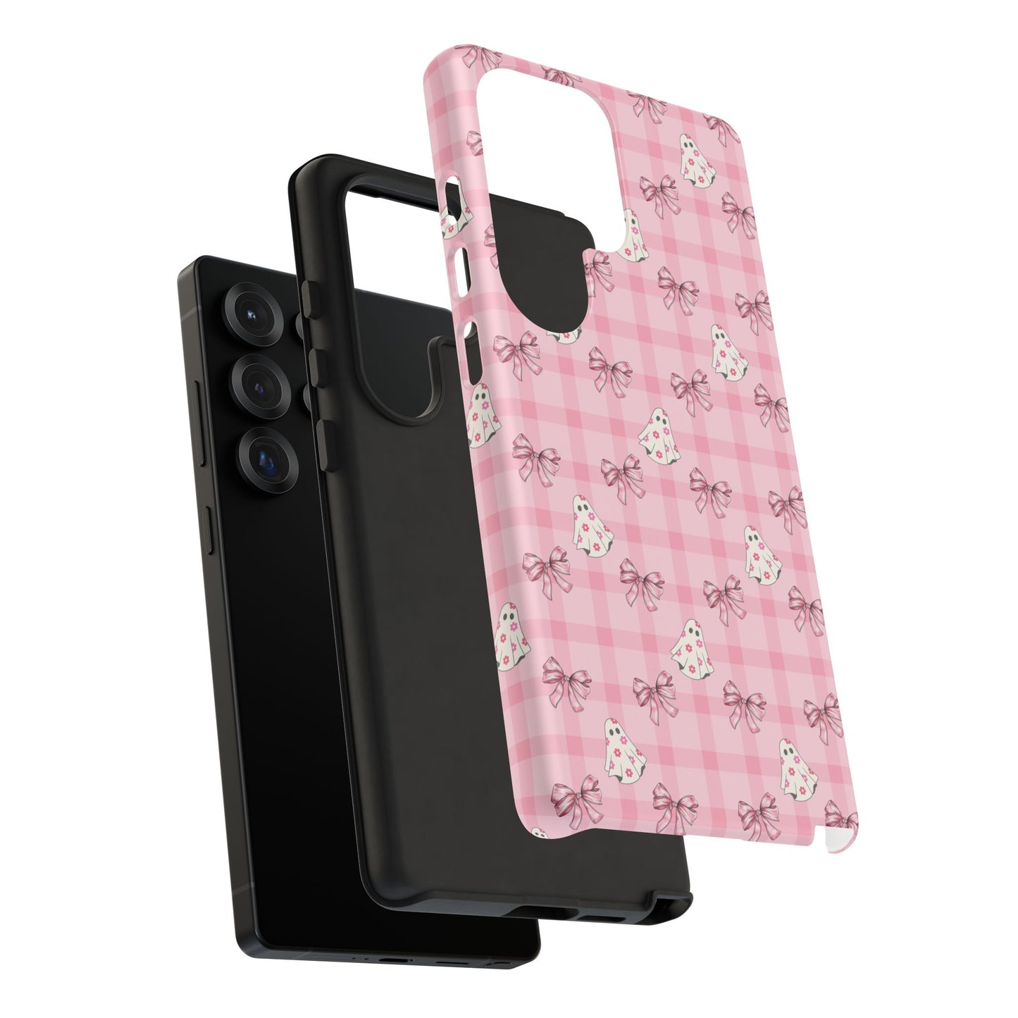 Pink Gingham Ghosts & Bows Samsung Galaxy Tough Case