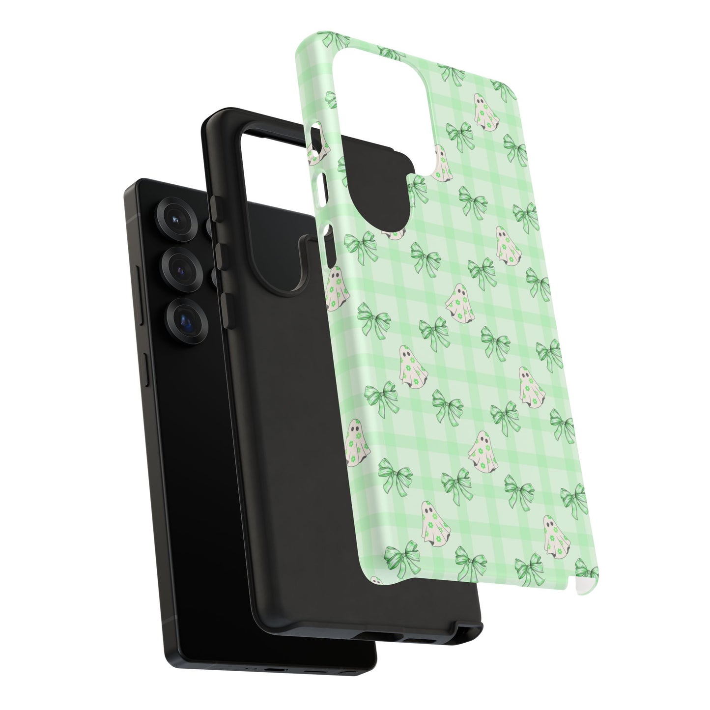 Green Gingham Ghosts & Bows Samsung Galaxy Tough Case