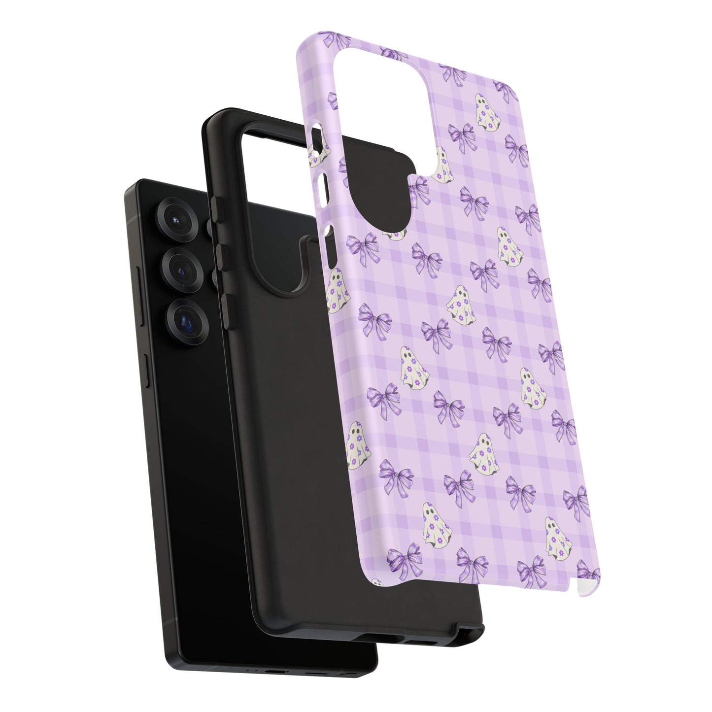 Purple Gingham Ghosts & Bows Samsung Galaxy Tough Case