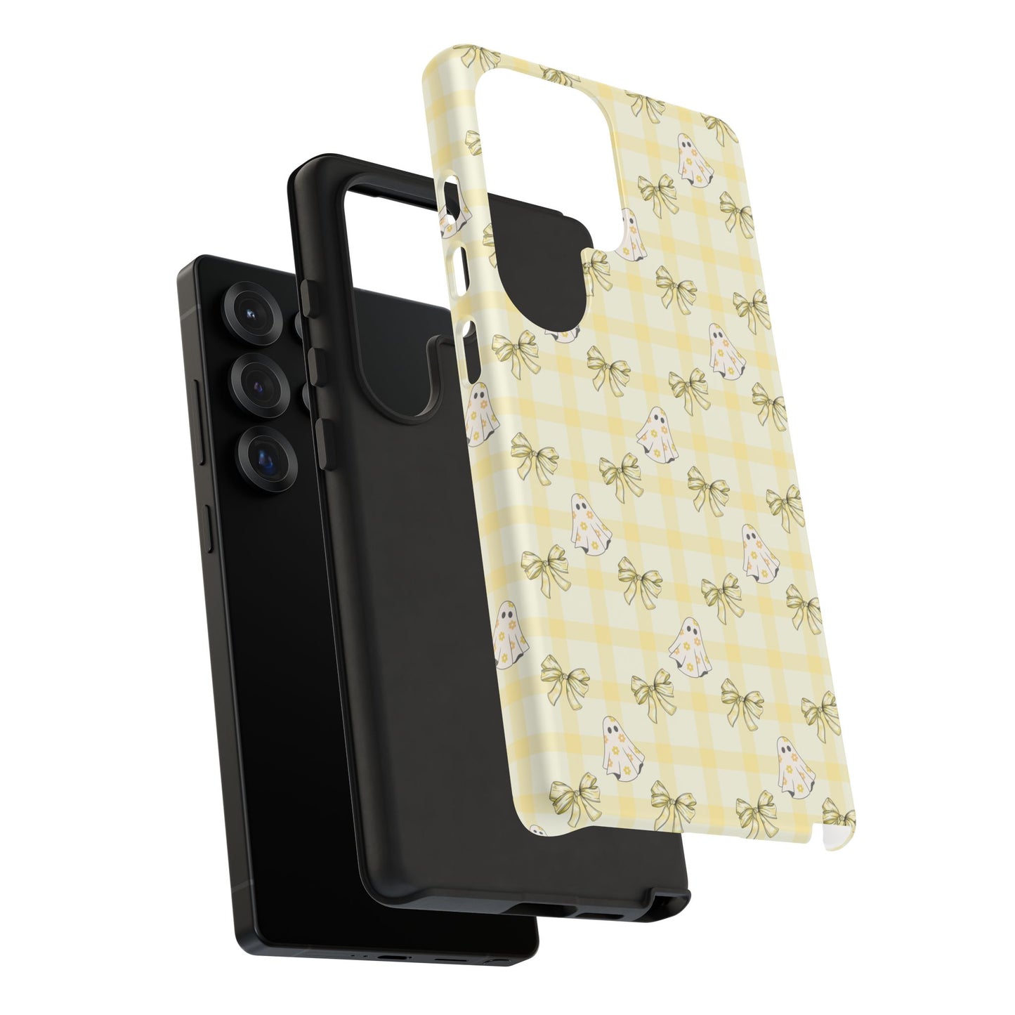 Yellow Gingham Ghosts & Bows Samsung Galaxy Tough Case