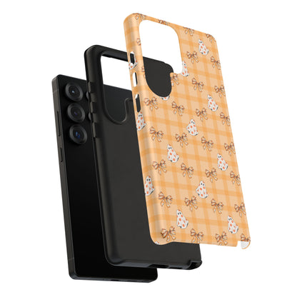 Orange Gingham Ghosts & Bows Samsung Galaxy Tough Case