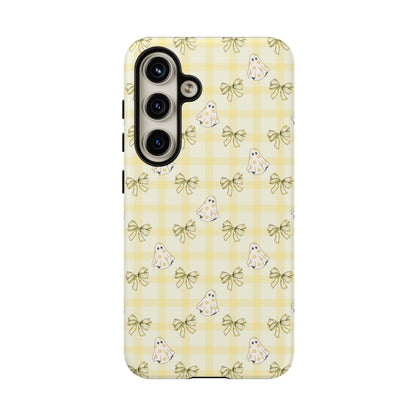 Yellow Gingham Ghosts & Bows Samsung Galaxy Tough Case
