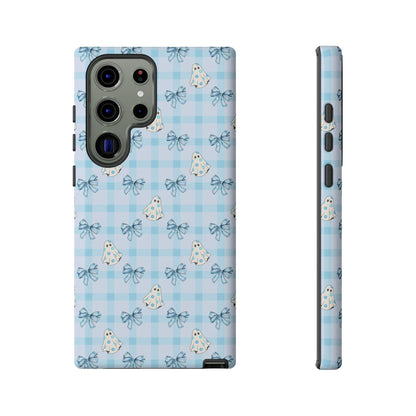 Blue Gingham Ghosts & Bows Samsung Galaxy Tough Case