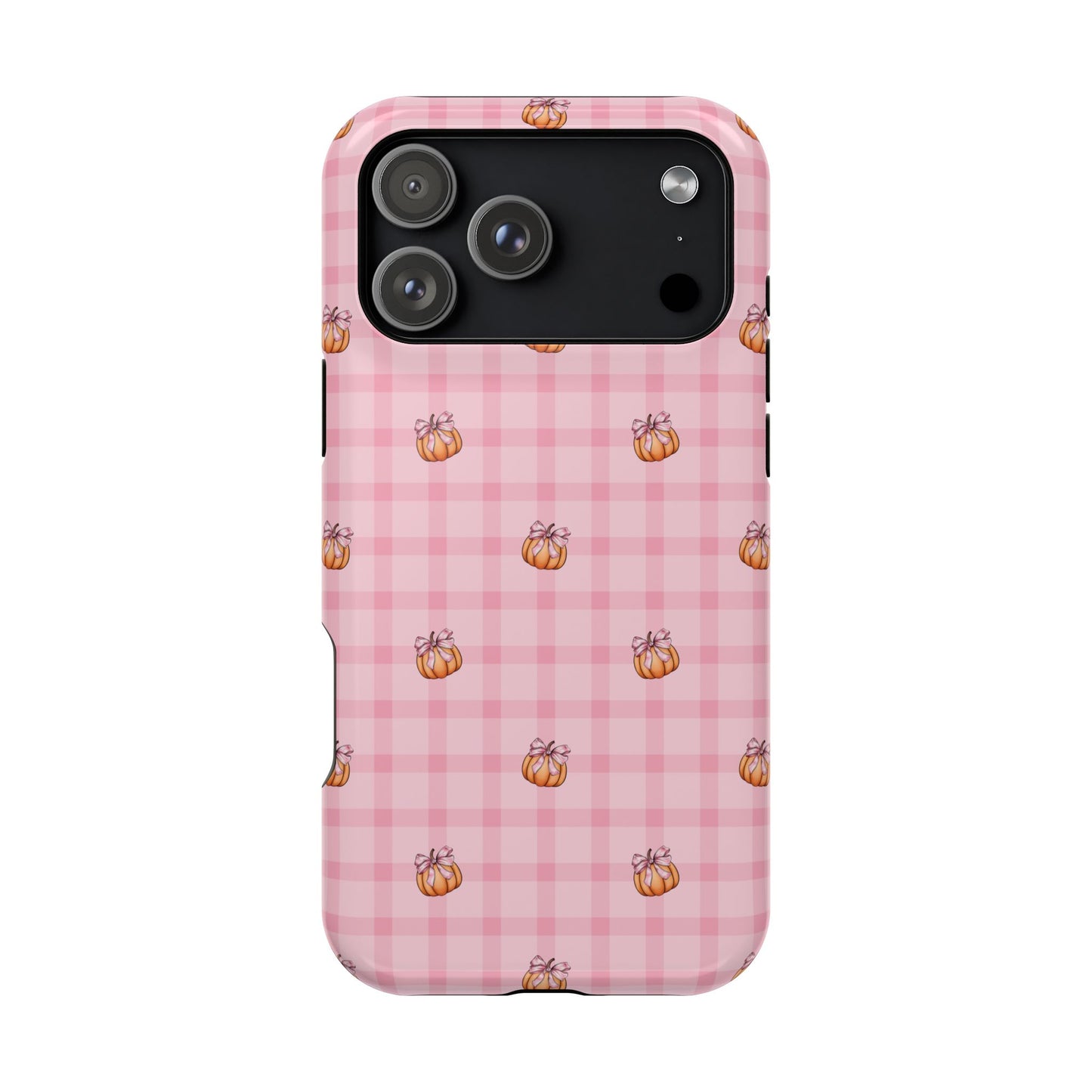 Pink Gingham Pumpkins MagSafe® iPhone Tough Case