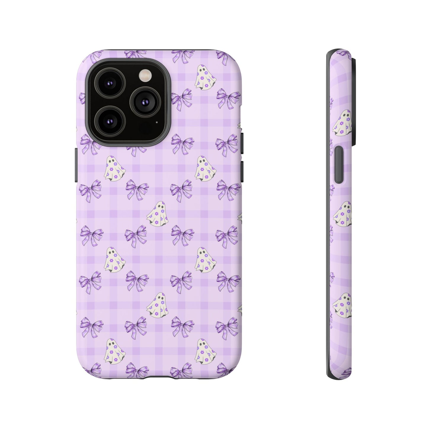 Purple Gingham Ghosts & Bows iPhone Tough Case