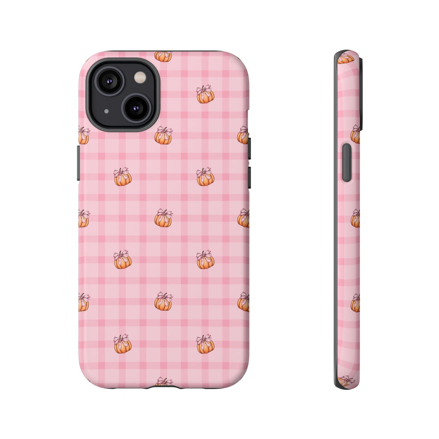 Pink Gingham Pumpkins iPhone Tough Case