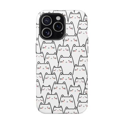 Kawaii Cat Crowd MagSafe® Tough iPhone Case