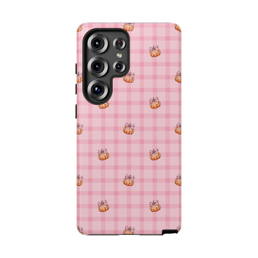 Pink Gingham Pumpkins Samsung Galaxy Tough Case