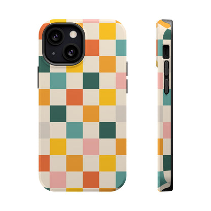 Retro 70s Gingham MagSafe® iPhone Tough Case