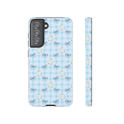Blue Gingham Ghosts & Bows Samsung Galaxy Tough Case