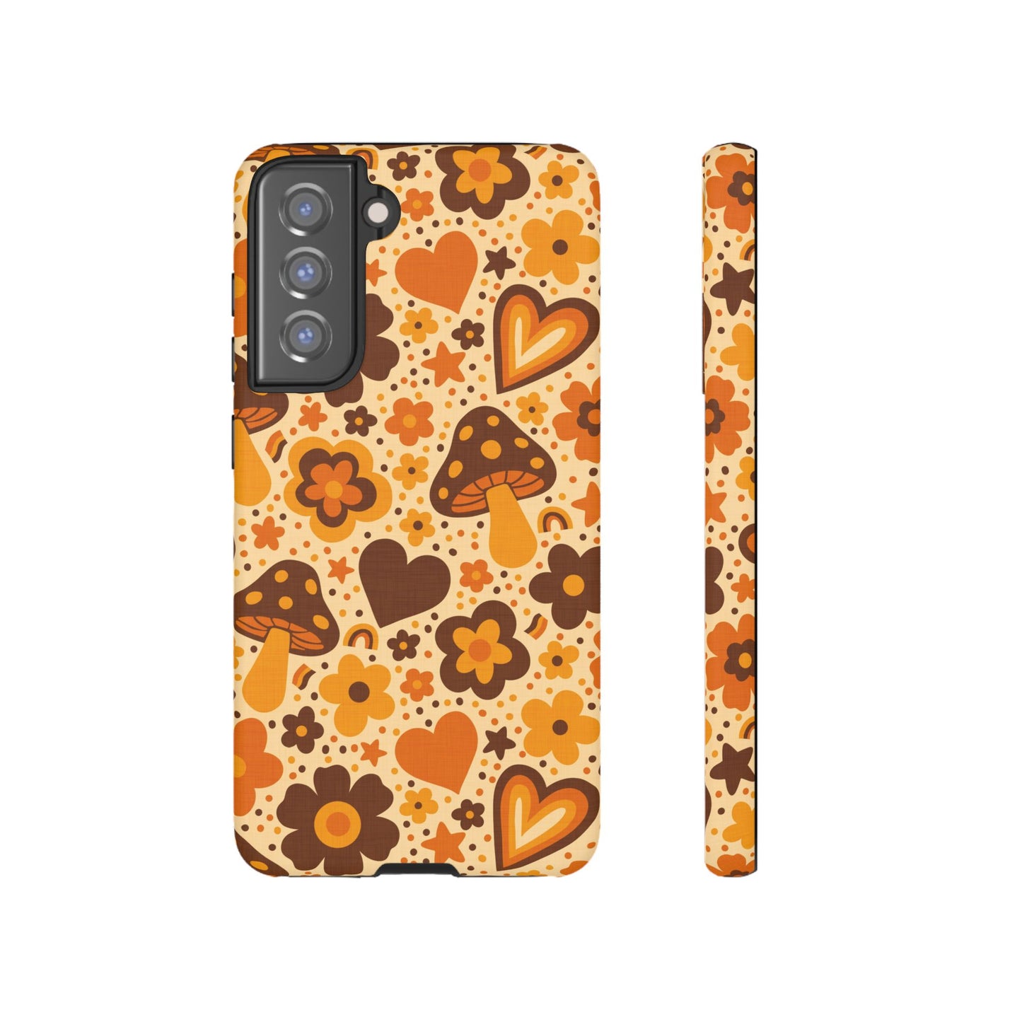 Groovy Harvest Mushrooms, Hearts and Flowers Samsung Galaxy Tough Case