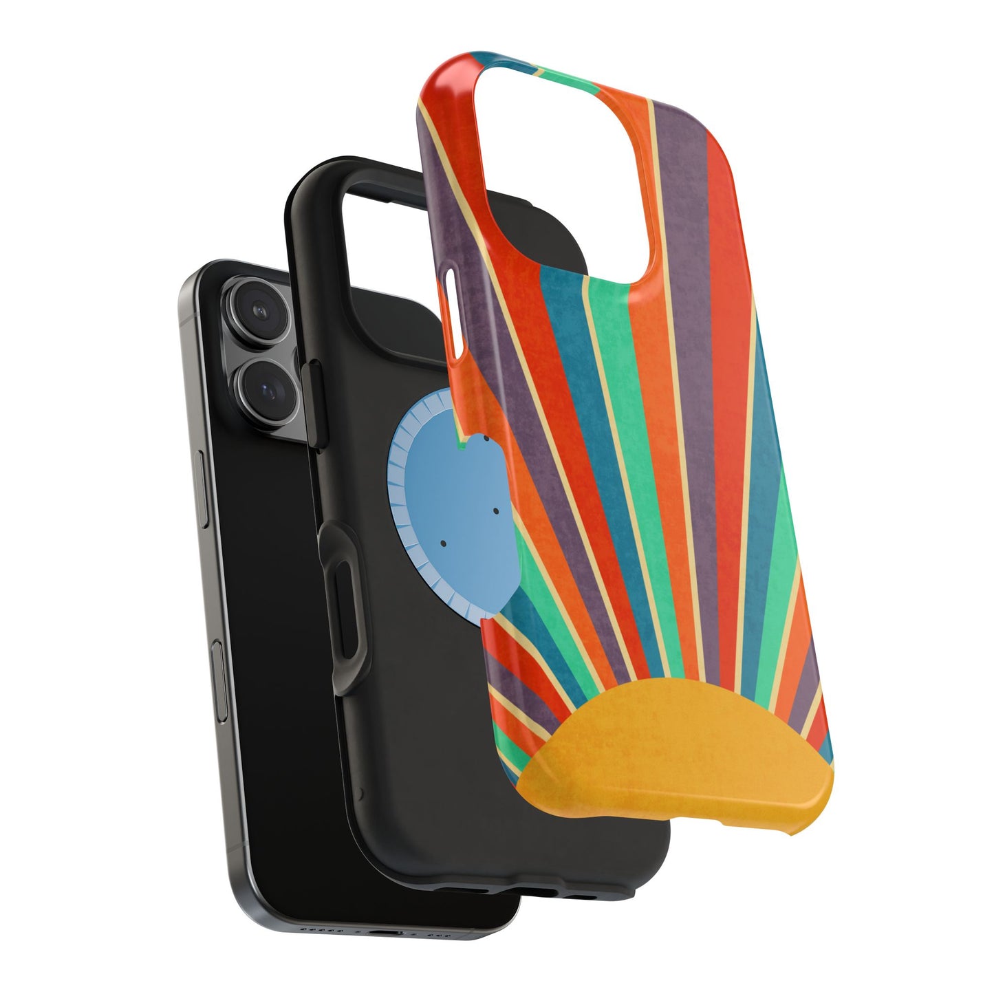 Retro Rainbow Sunburst MagSafe® Tough iPhone Case