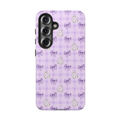 Purple Gingham Ghosts & Bows Samsung Galaxy Tough Case