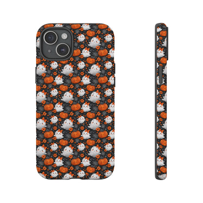 Cute Kawaii Lady Ghosts & Pumpkins iPhone Tough Case