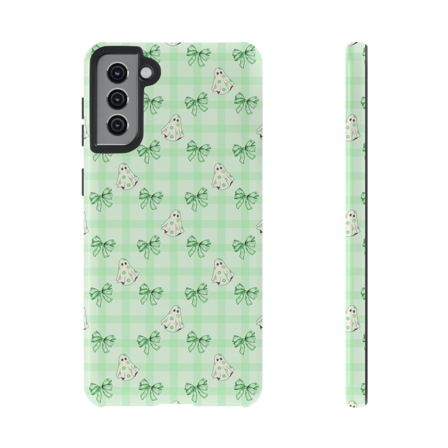 Green Gingham Ghosts & Bows Samsung Galaxy Tough Case