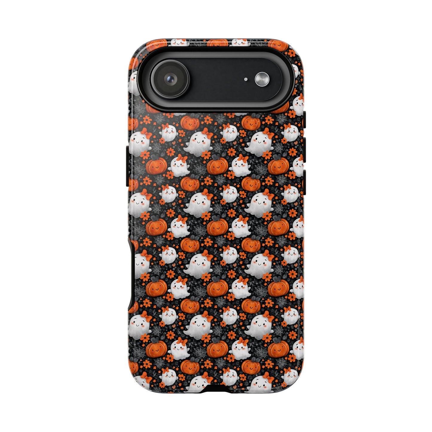 Cute Kawaii Lady Ghosts & Pumpkins iPhone Tough Case