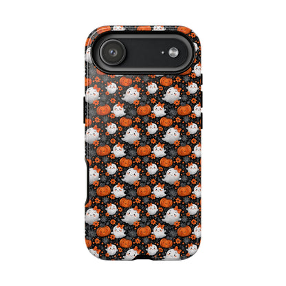 Cute Kawaii Lady Ghosts & Pumpkins iPhone Tough Case