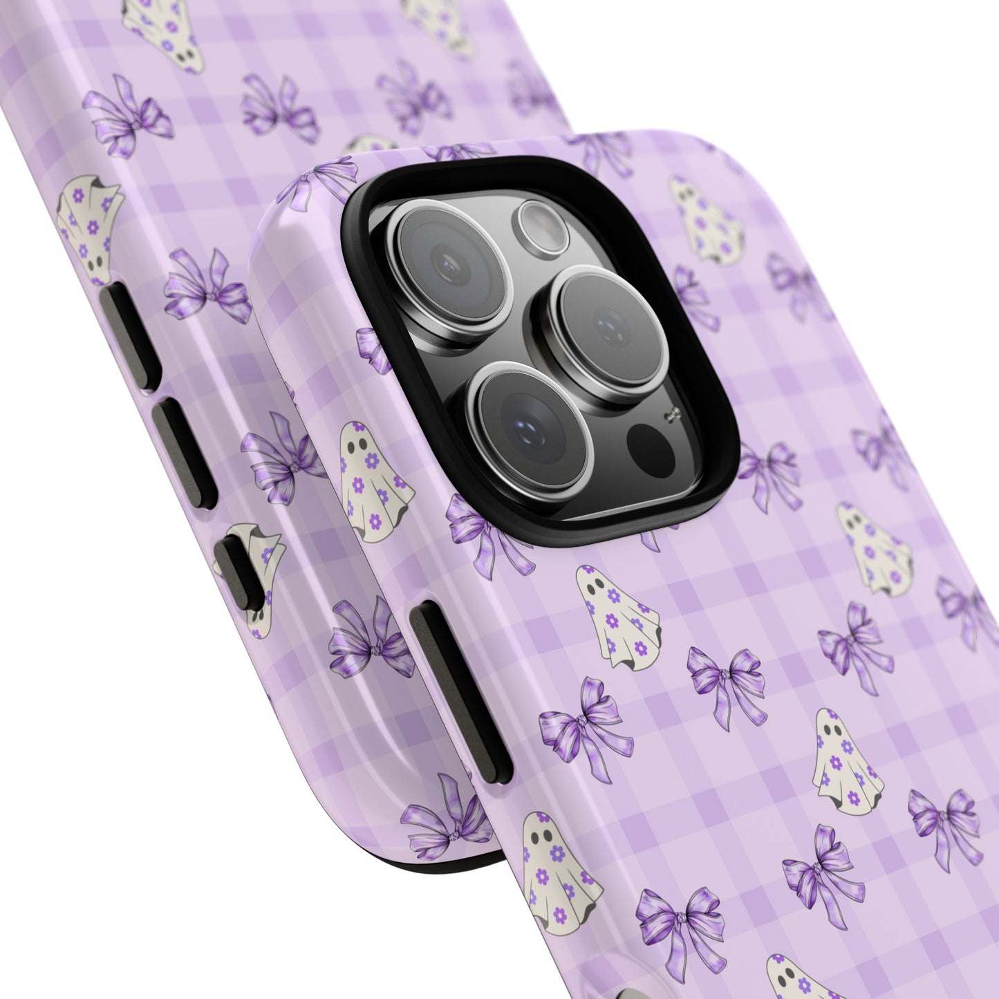 Purple Gingham Ghosts & Bows iPhone Tough Case
