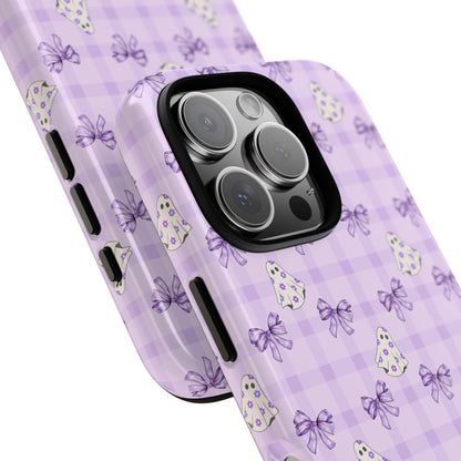 Purple Gingham Ghosts & Bows iPhone Tough Case