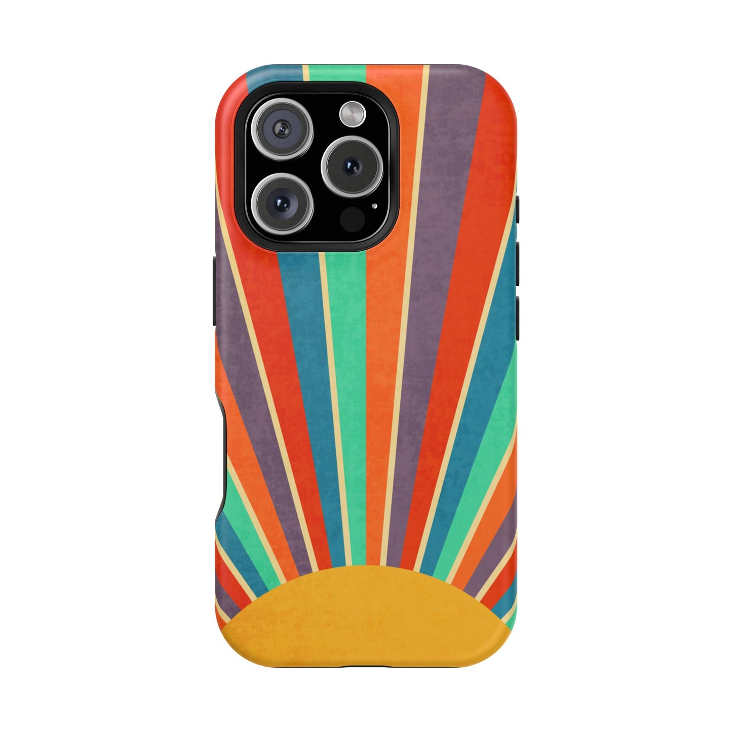 Retro Rainbow Sunburst MagSafe® Tough iPhone Case