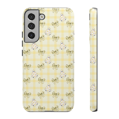 Yellow Gingham Ghosts & Bows Samsung Galaxy Tough Case