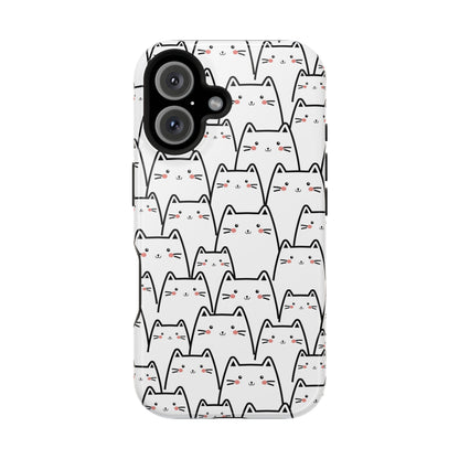 Kawaii Cat Crowd MagSafe® Tough iPhone Case
