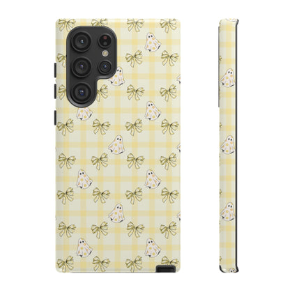 Yellow Gingham Ghosts & Bows Samsung Galaxy Tough Case