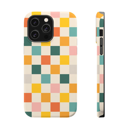 Retro 70s Gingham MagSafe® iPhone Tough Case