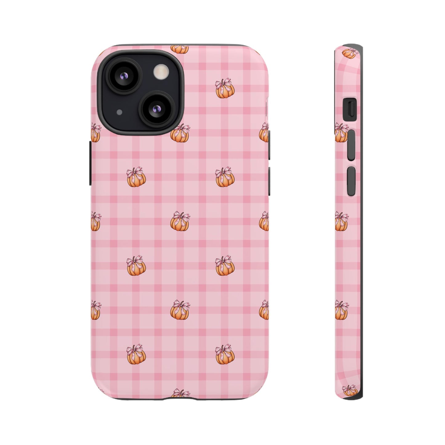 Pink Gingham Pumpkins iPhone Tough Case