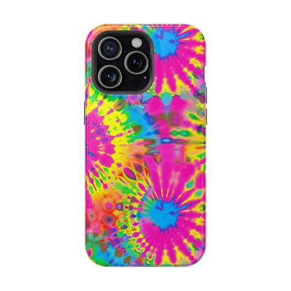 Neon Tie-Dye Burst MagSafe® Tough iPhone Case