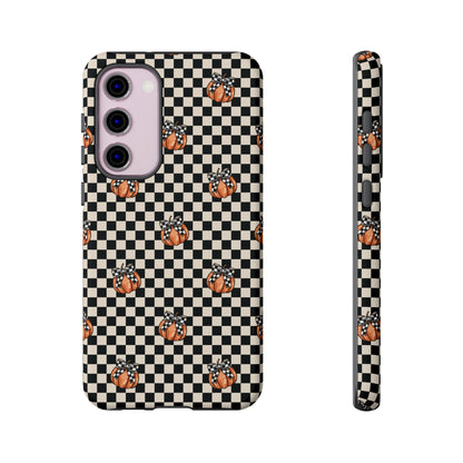 Checkered Cute Pumpkins & Bows Samsung Galaxy Tough Case