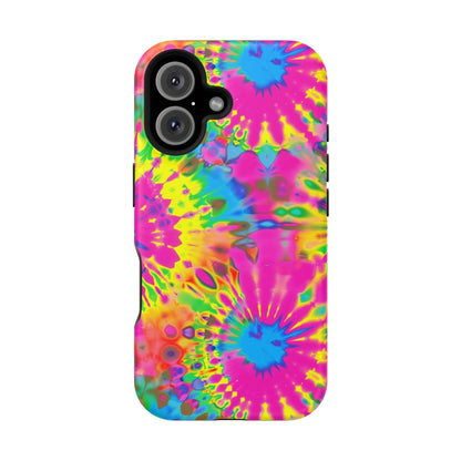 Neon Tie-Dye Burst MagSafe® Tough iPhone Case