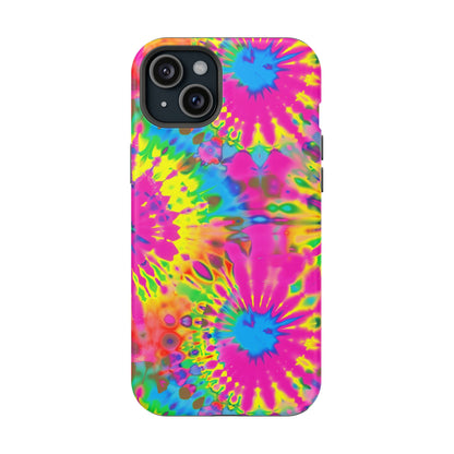 Neon Tie-Dye Burst MagSafe® Tough iPhone Case