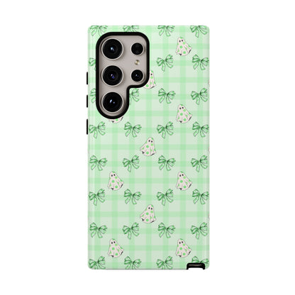 Green Gingham Ghosts & Bows Samsung Galaxy Tough Case