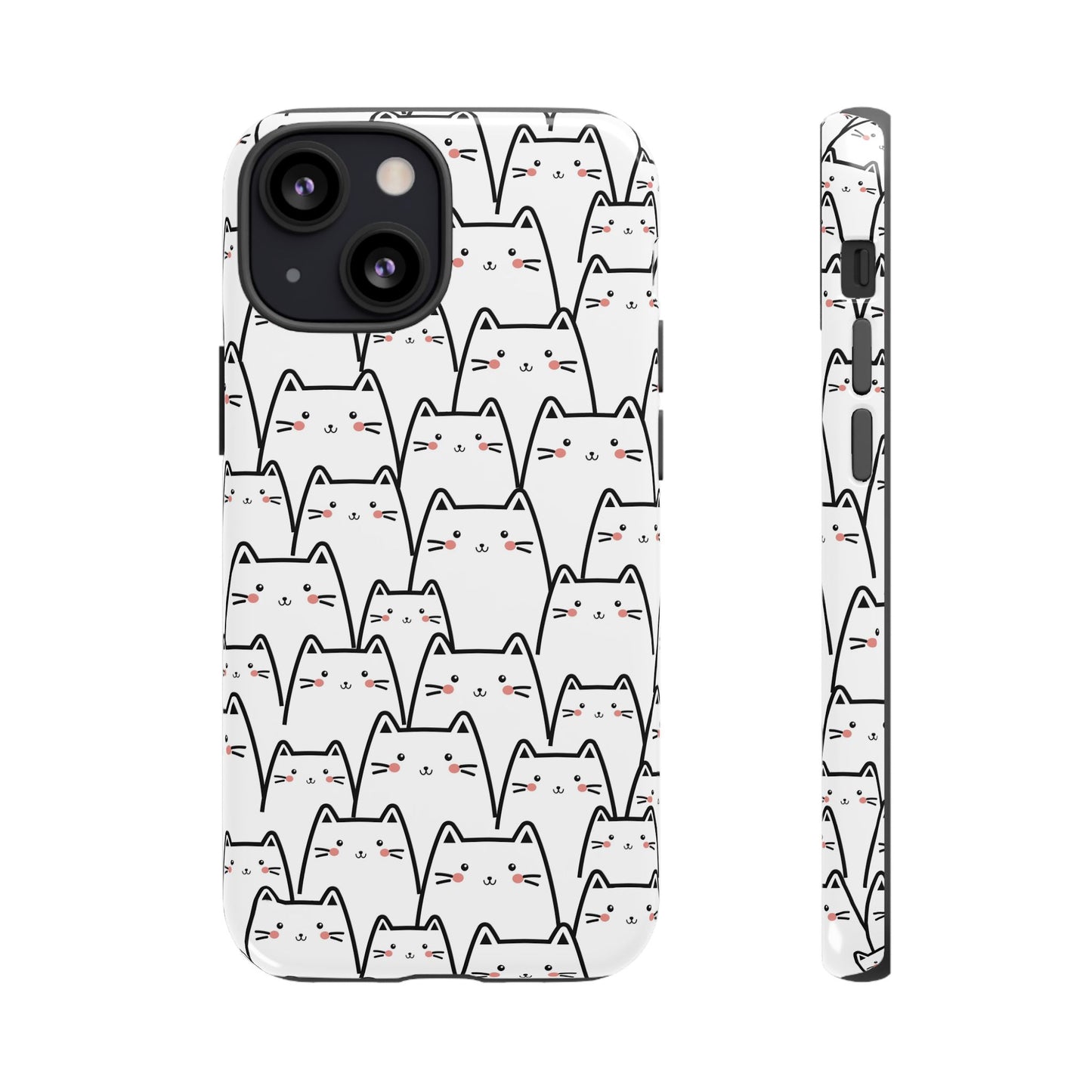 Kawaii Cat Crowd Tough iPhone Case