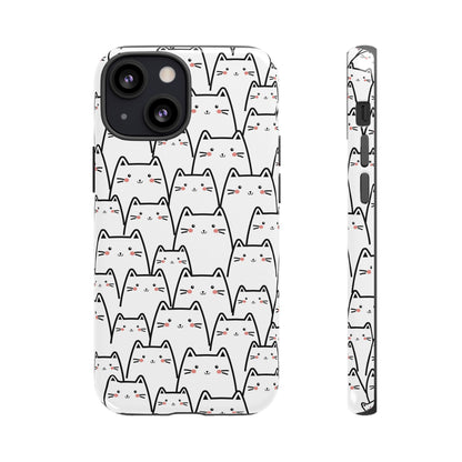 Kawaii Cat Crowd Tough iPhone Case