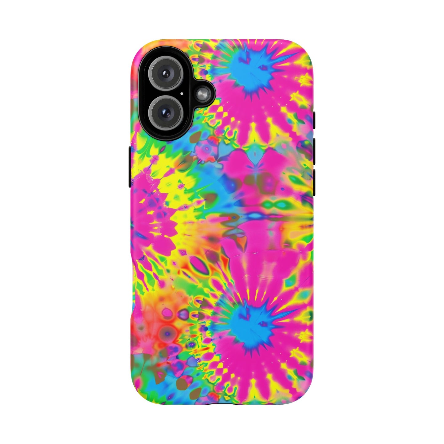 Neon Tie-Dye Burst Tough iPhone Case