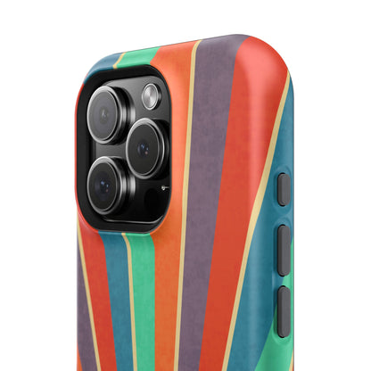 Retro Rainbow Sunburst MagSafe® Tough iPhone Case