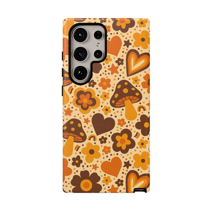 Groovy Harvest Mushrooms, Hearts and Flowers Samsung Galaxy Tough Case