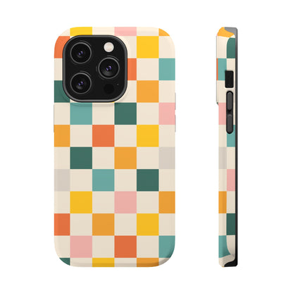 Retro 70s Gingham MagSafe® iPhone Tough Case