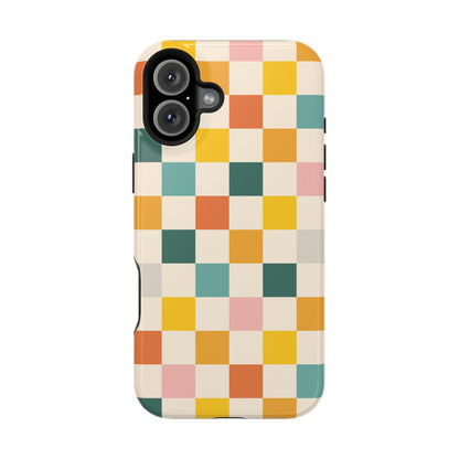 Retro 70s Gingham MagSafe® iPhone Tough Case