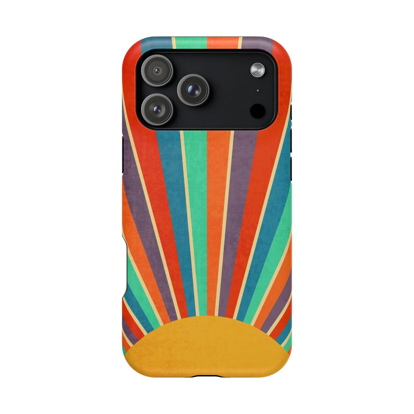 Retro Rainbow Sunburst MagSafe® Tough iPhone Case