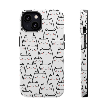 Kawaii Cat Crowd MagSafe® Tough iPhone Case