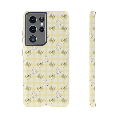 Yellow Gingham Ghosts & Bows Samsung Galaxy Tough Case