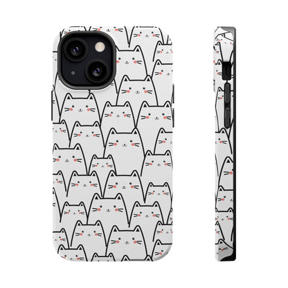 Kawaii Cat Crowd MagSafe® Tough iPhone Case
