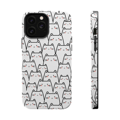 Kawaii Cat Crowd MagSafe® Tough iPhone Case