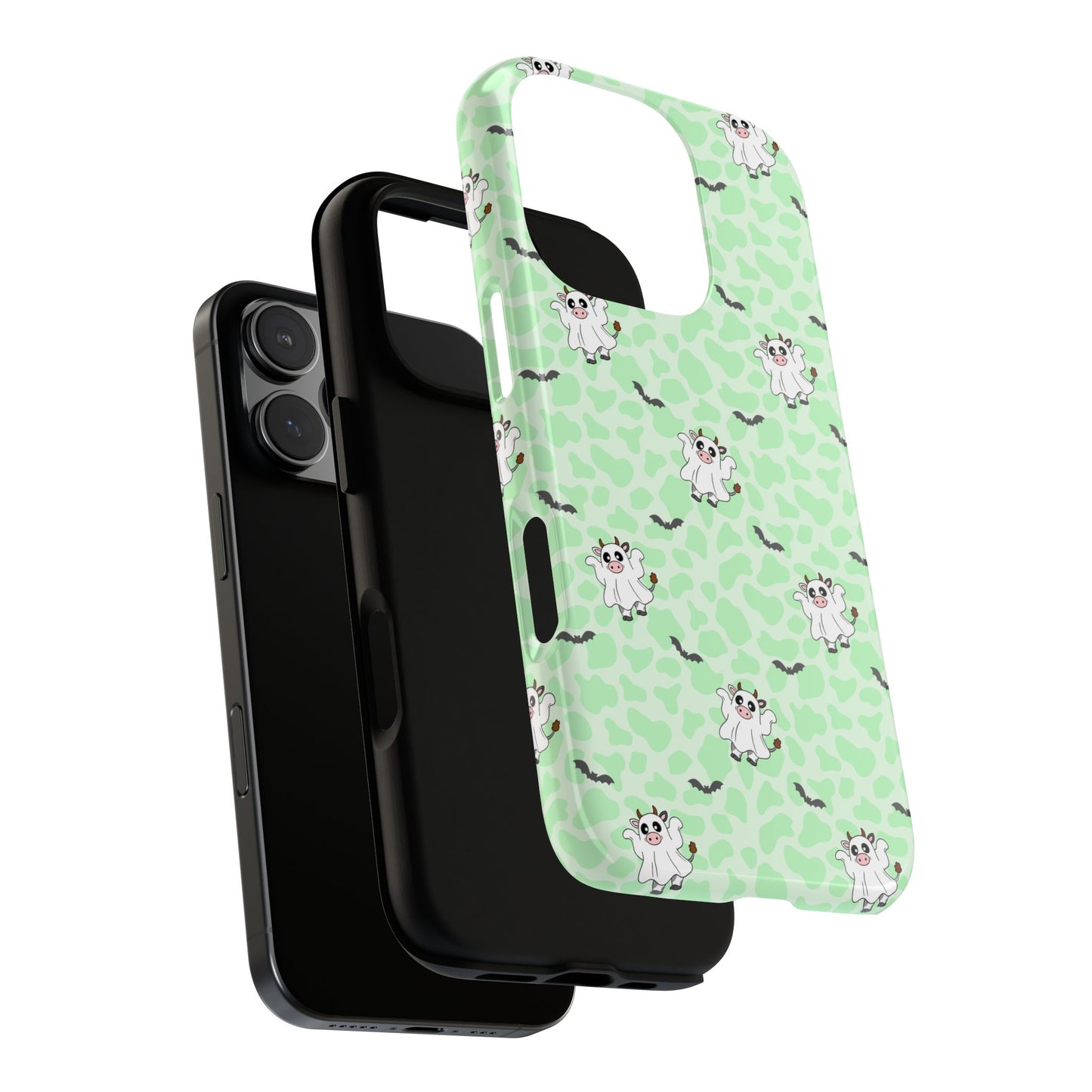 Green Moo Ghosts & Bats iPhone Tough Case