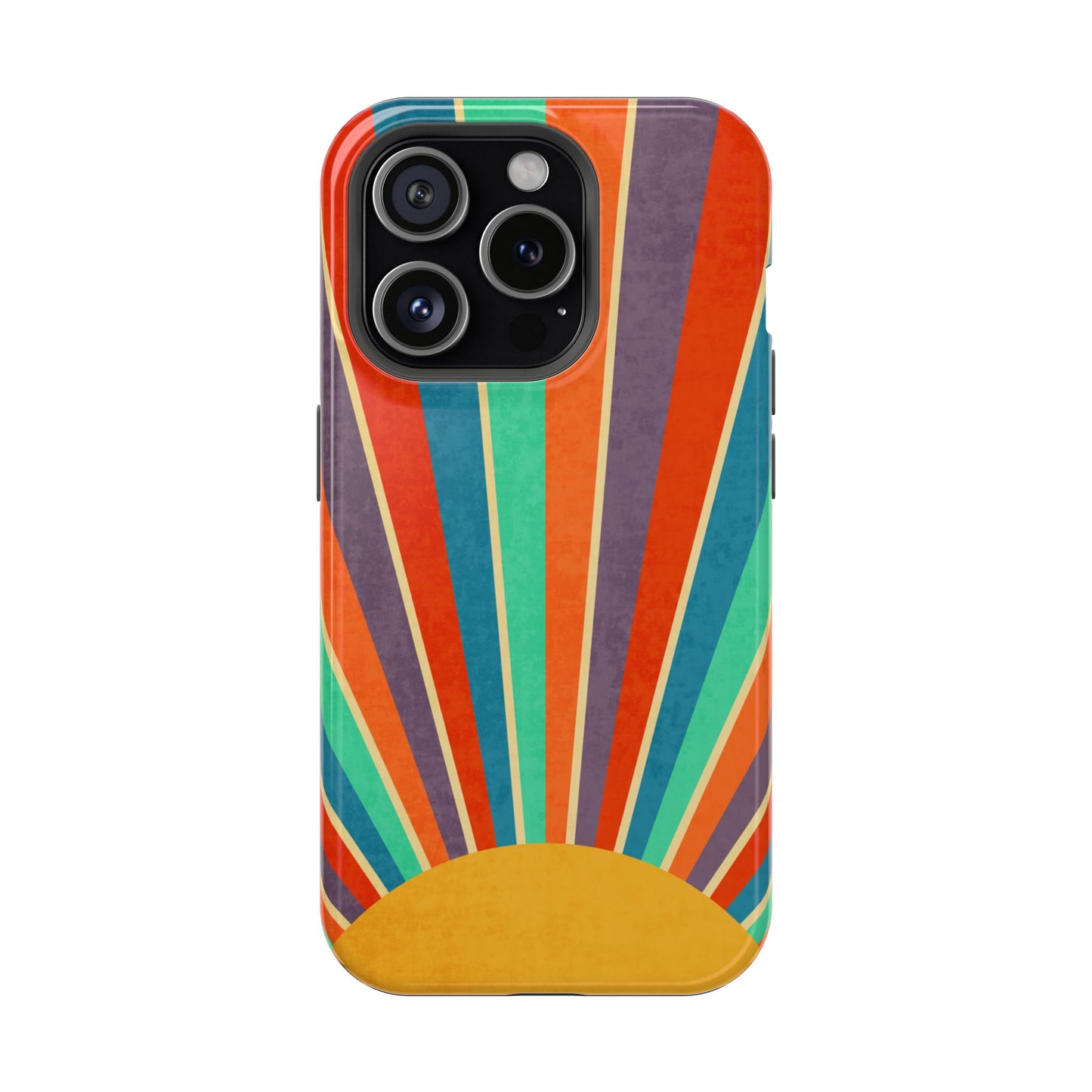Retro Rainbow Sunburst MagSafe® Tough iPhone Case