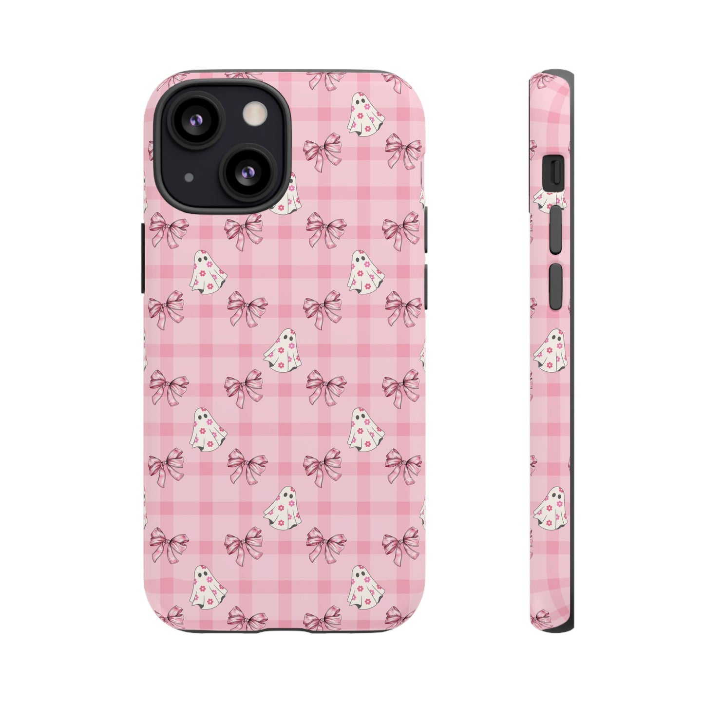Pink Gingham Ghosts & Bows iPhone Tough Case